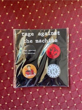 Rage Against The Machine Button Pin Set - Black & Red